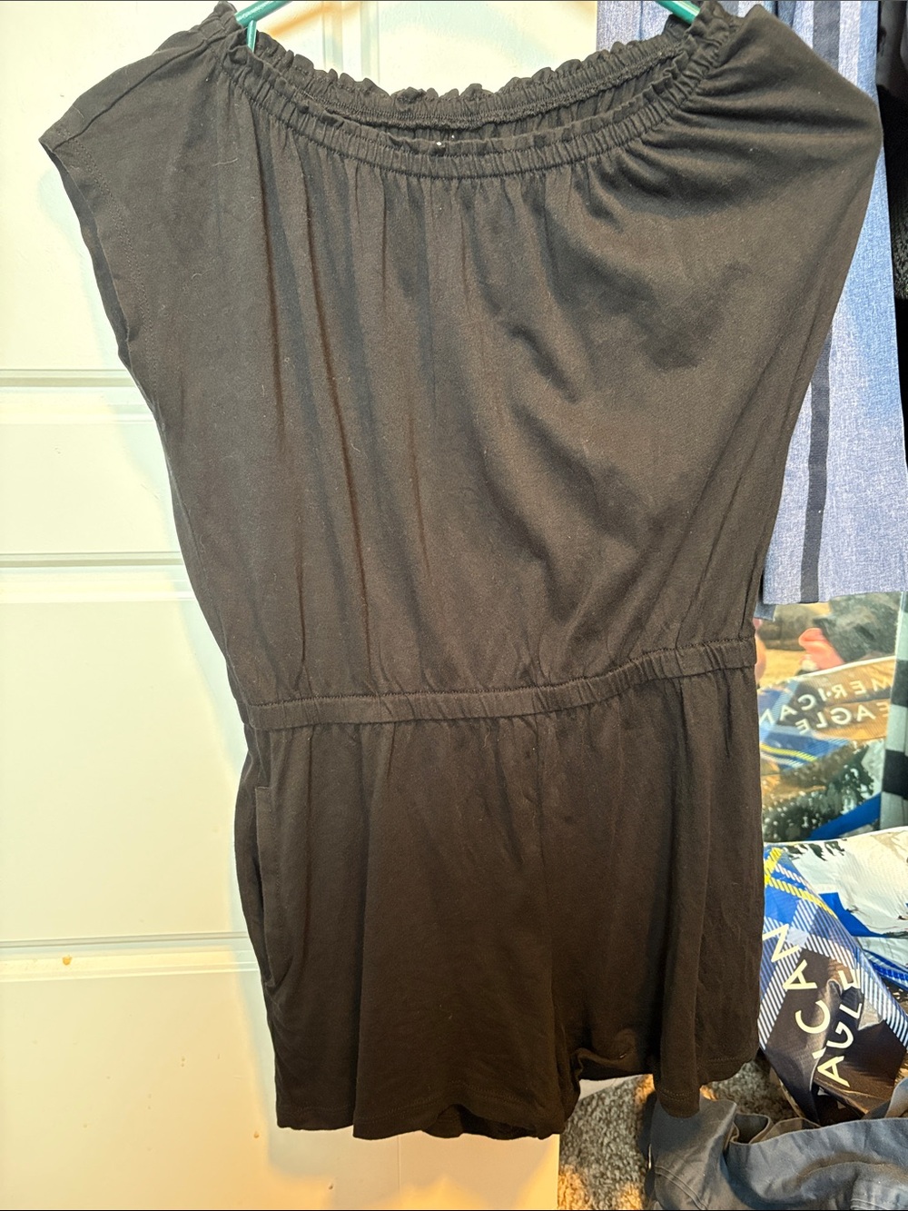 Old Navy Black Elastic-Neck Smocked Top - Picture 1 of 3